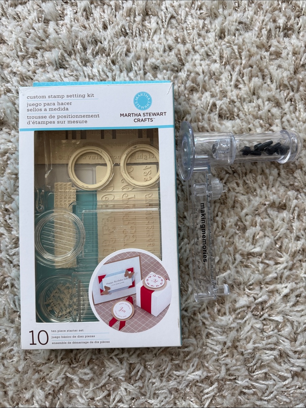 Martha Stewart Crafts Custom Stamp Setting Kit in Teal, Beige, Clear